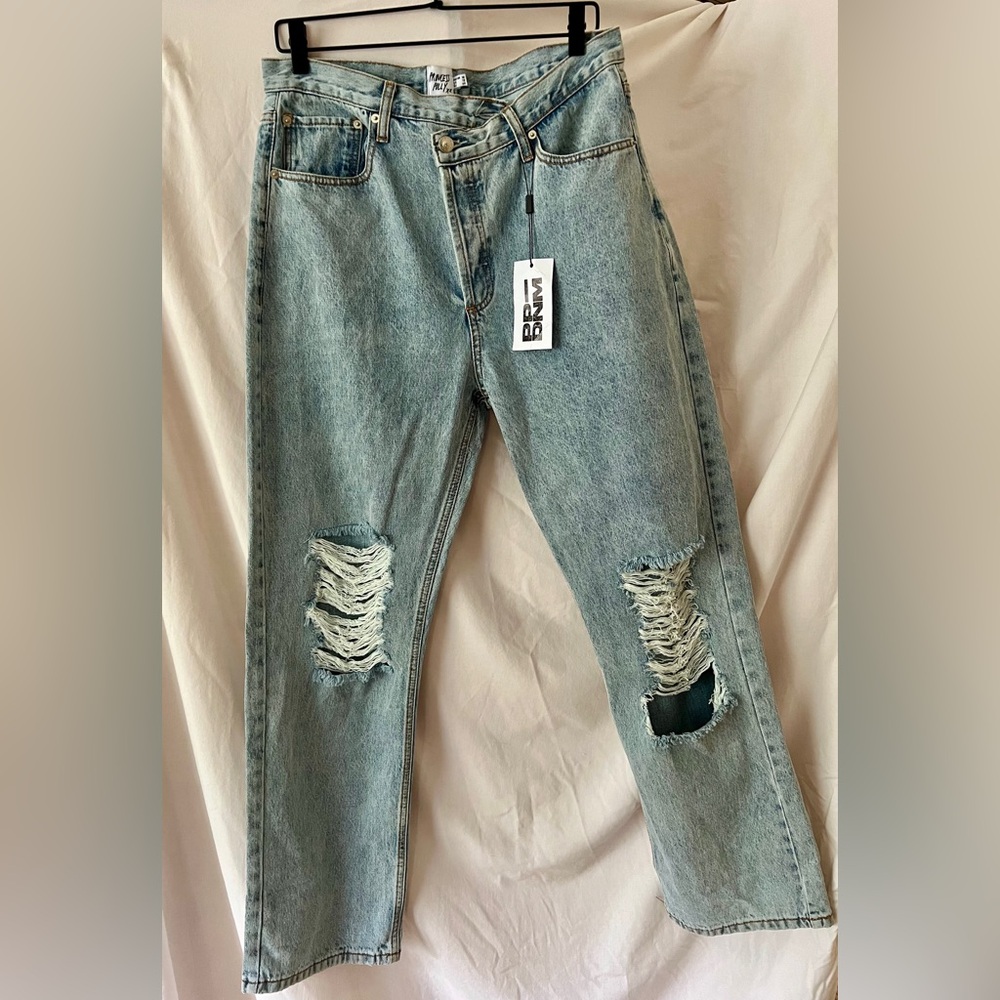 Princess Polly Blue Distressed Boot Cut Jeans